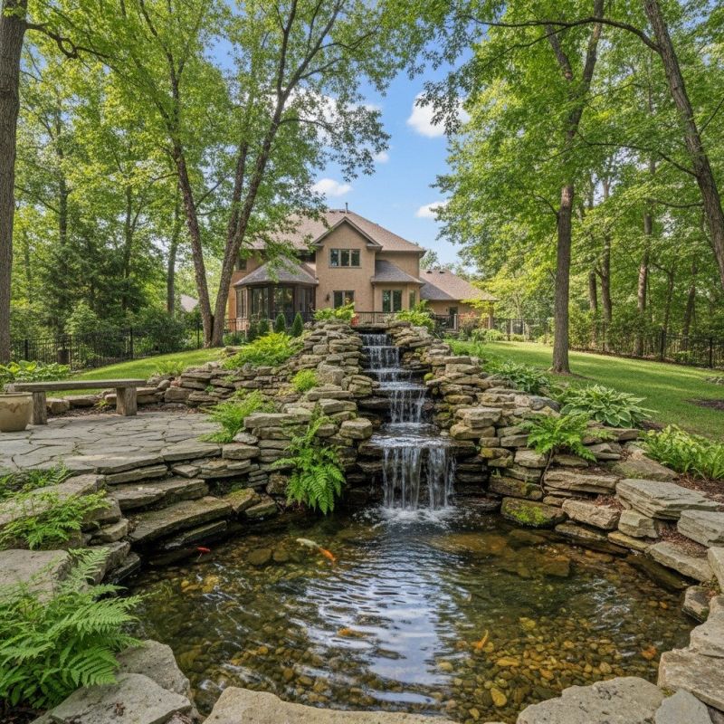 Pond Waterfall Installation detail